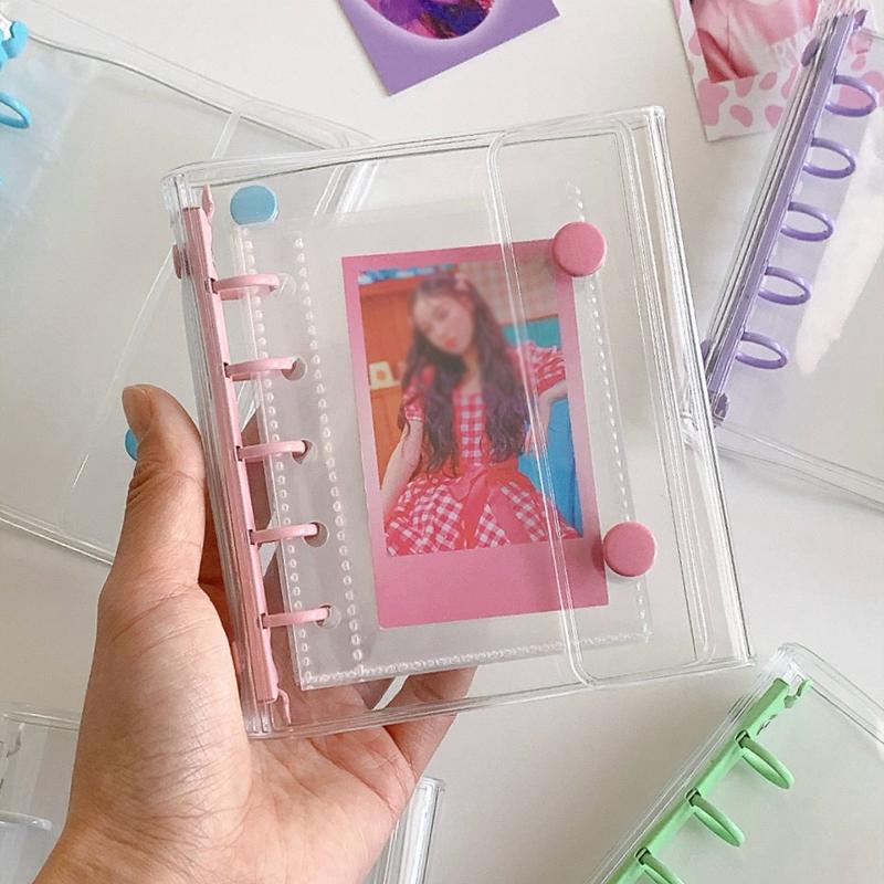 M5 Widening Double Button Transparent Pvc Soft Cover Binder Cover Journal Sketchbook Accessories Diary Office Supplies