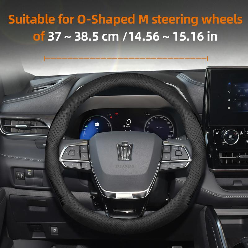 Suitable for Toyota Crown Ultra-Thin Breathable Leather Steering Wheel Cover Suitable for Royal Saloon Athlete Majesta Hybrid Crossover Sport