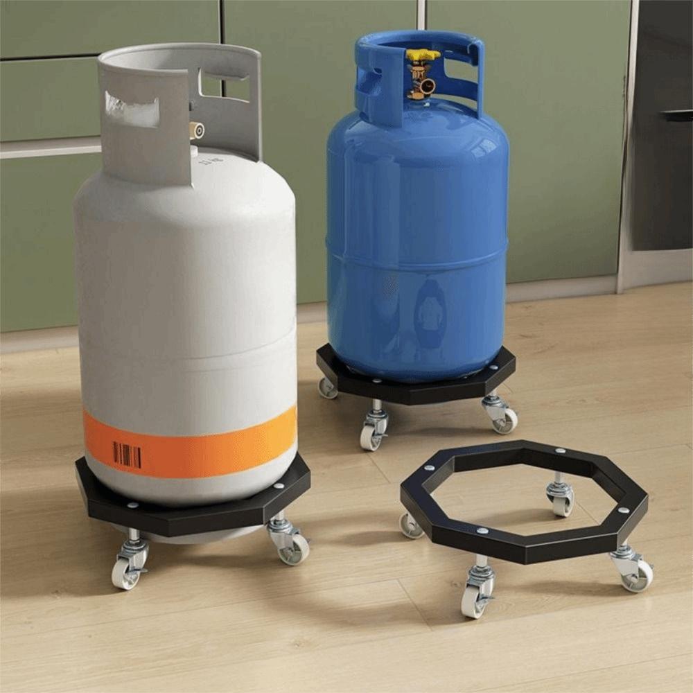 Movable Mobile Propane Tray Brake Cylinder Holder Safe Fixed Tank Roller Stand  Kitchen