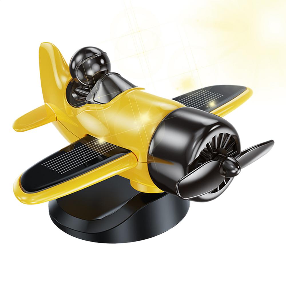 Solar Airplane Car Ornaments Aircraft Model Cars Dashboard Decorations Automotive Internal Supplies For Vehicles Table Men Women