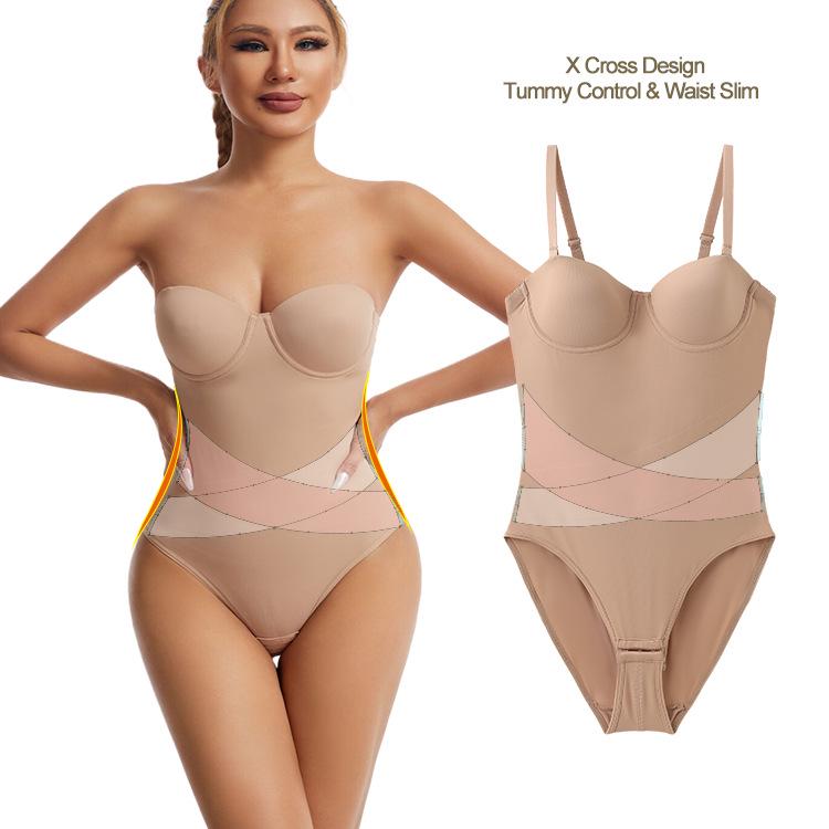 Plus Size Strapless Underwire Body Shaper: Seamless Waist & Abdomen Slimming Underwear for Special Occasion Dresses