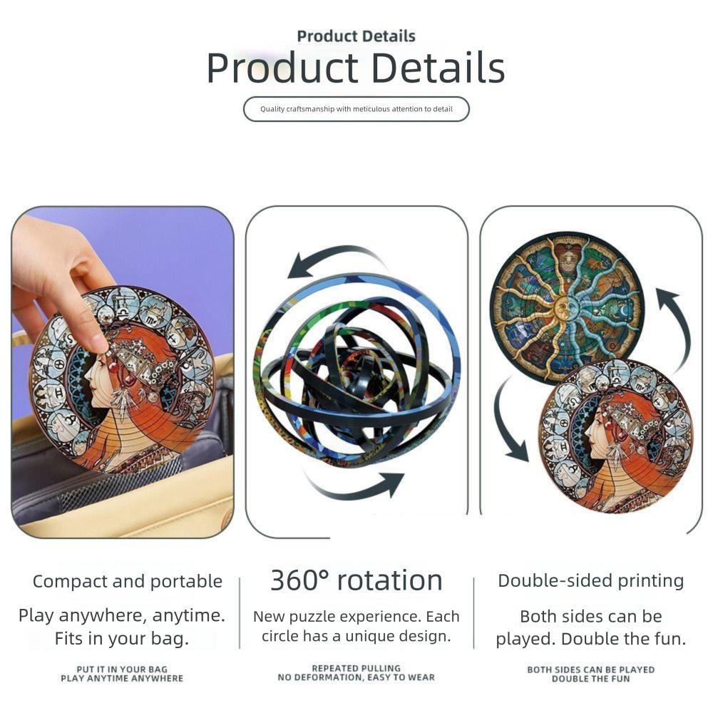 Cat Spinners Ball Jigsaw 360° Rotating Double Sided Rotating Ball Toy 3D Rotating Puzzle  Kids Toys