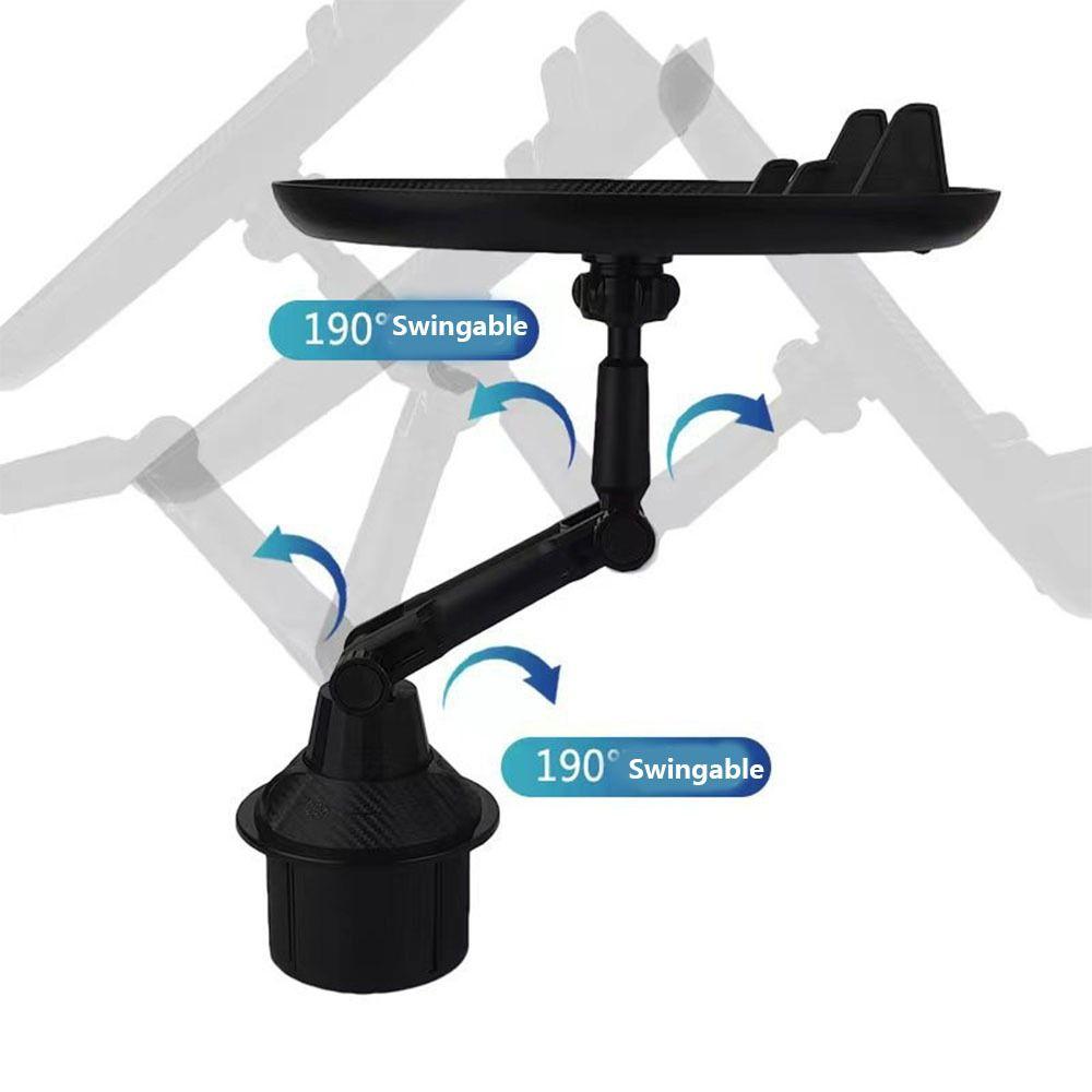 360° Swivel Arm Car Tray Table Adjustable Drink Stand Car Cup Bracket  Mobile Phone Holder
