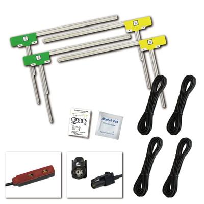 Raku Navi Carrozzeria HF201 Antennenkabel 4er-Set & L-Typ Folienantenne