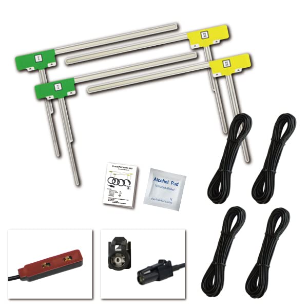 Raku Navi Carrozzeria HF201 Antenna Cord 4 Piece Set & L Type Film Antenna