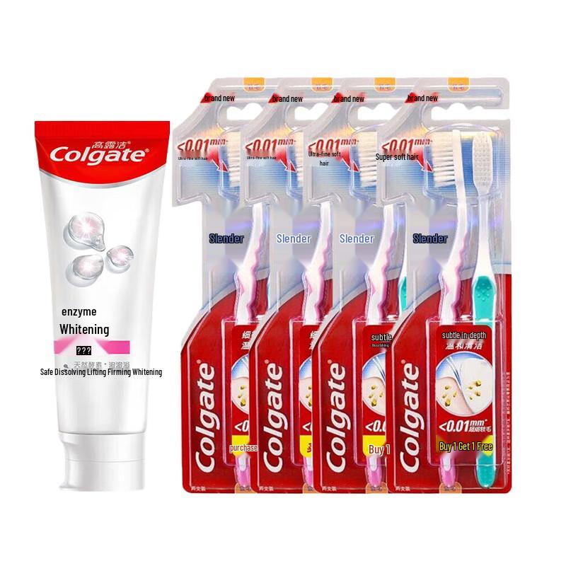 Colgate Whitening Toothpaste & 8 Soft Toothbrushes Set