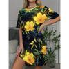 Casual Versatile T-shirt Dress Comfortable Loose Crew Neck Casual Dresses