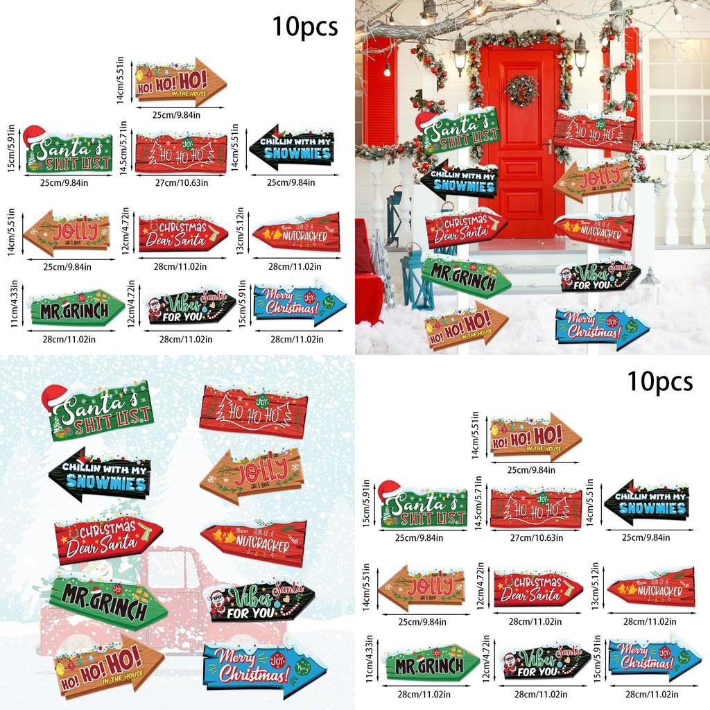 Party Christmas Themed Wooden Stake Design Paper Signage For Event Seasonal