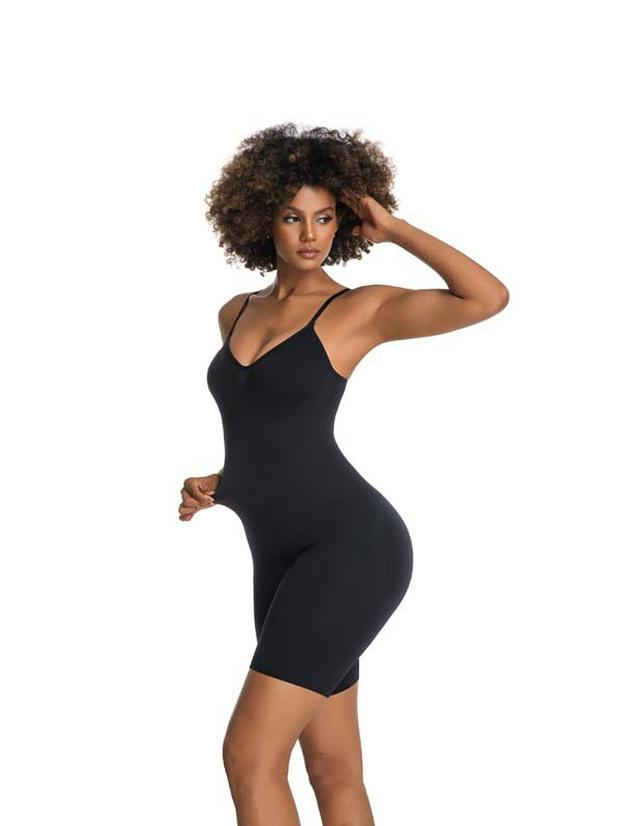 

Бесшовный формирователь тела: Утягивающая, контролирующая живот и приподнимающая бедра цельная регулируемая майка-камисоль с шортиками-бойфрендами S чёрный