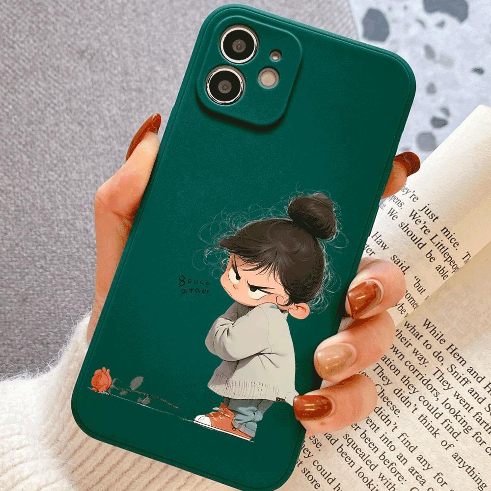 Angry Girl silicone Phone Case for IPhone 14 15 16 Plus for IPhone 13 14 15 12 11 16 Pro Max 12 Mini XS Max TPU Protect Cover