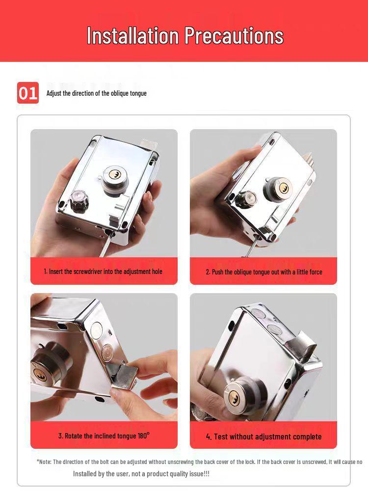 Universal Stainless Steel Anti-theft Door Lock for Bedroom, Dormitory, or Main Door