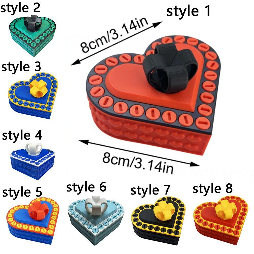 Unique Heart Shaped Annoying Gift Box 8 cm Detachable 3 D Printed Box Funny with Screws Take Apart Box Hobbies