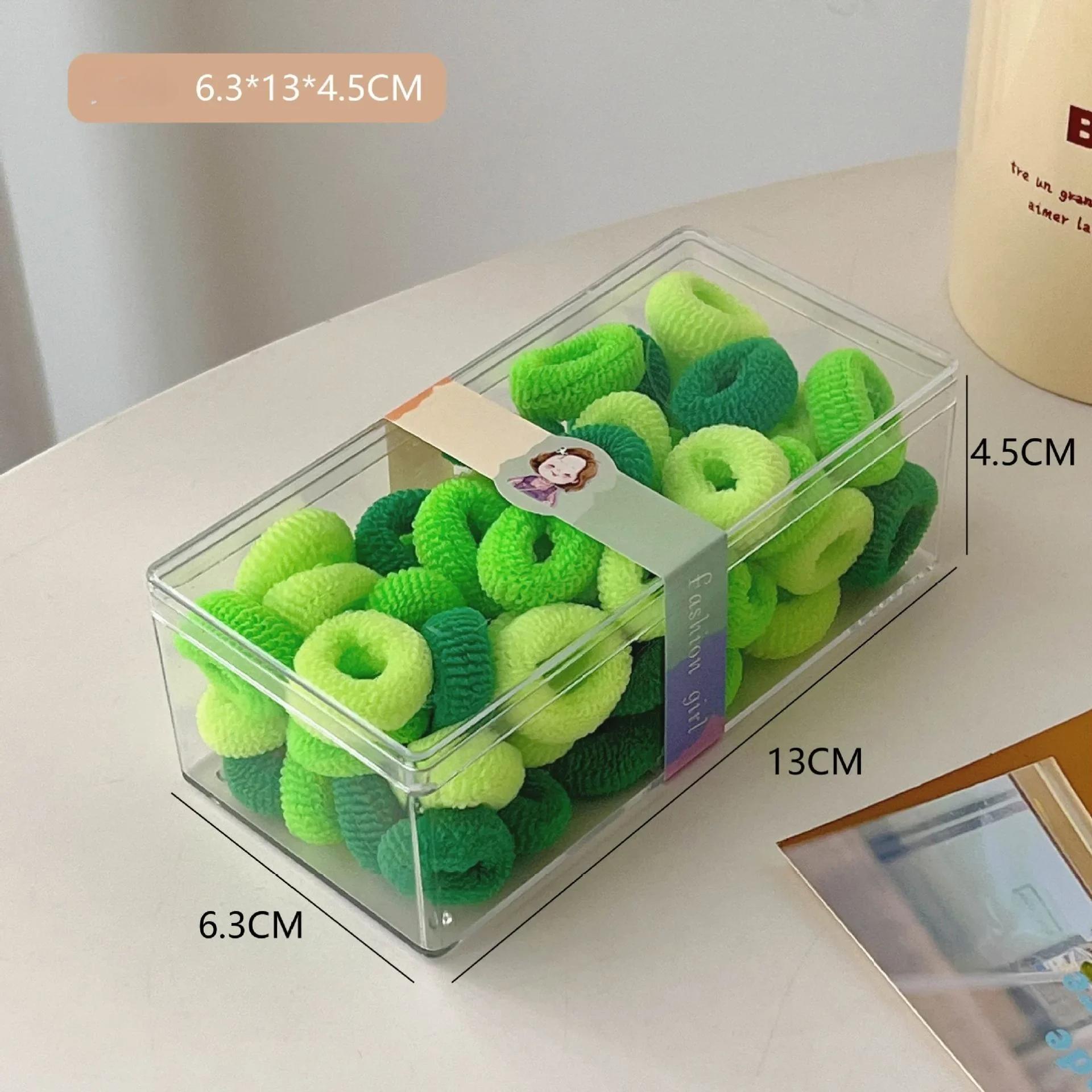 

1 коробка/60 шт. красочные высокоэластичные ленты для волос для девочек, нейлоновые маленькие резинки, детский держатель для хвоста, резинки для волос, детские аксессуары для волос зелёный