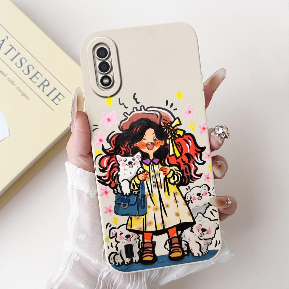 For Samsung Galaxy A01 Case Fashion Flower Painted Cover Soft TPU Matte Phone Case for Samsung A01 GalaxyA01 SM-A015F TPU
