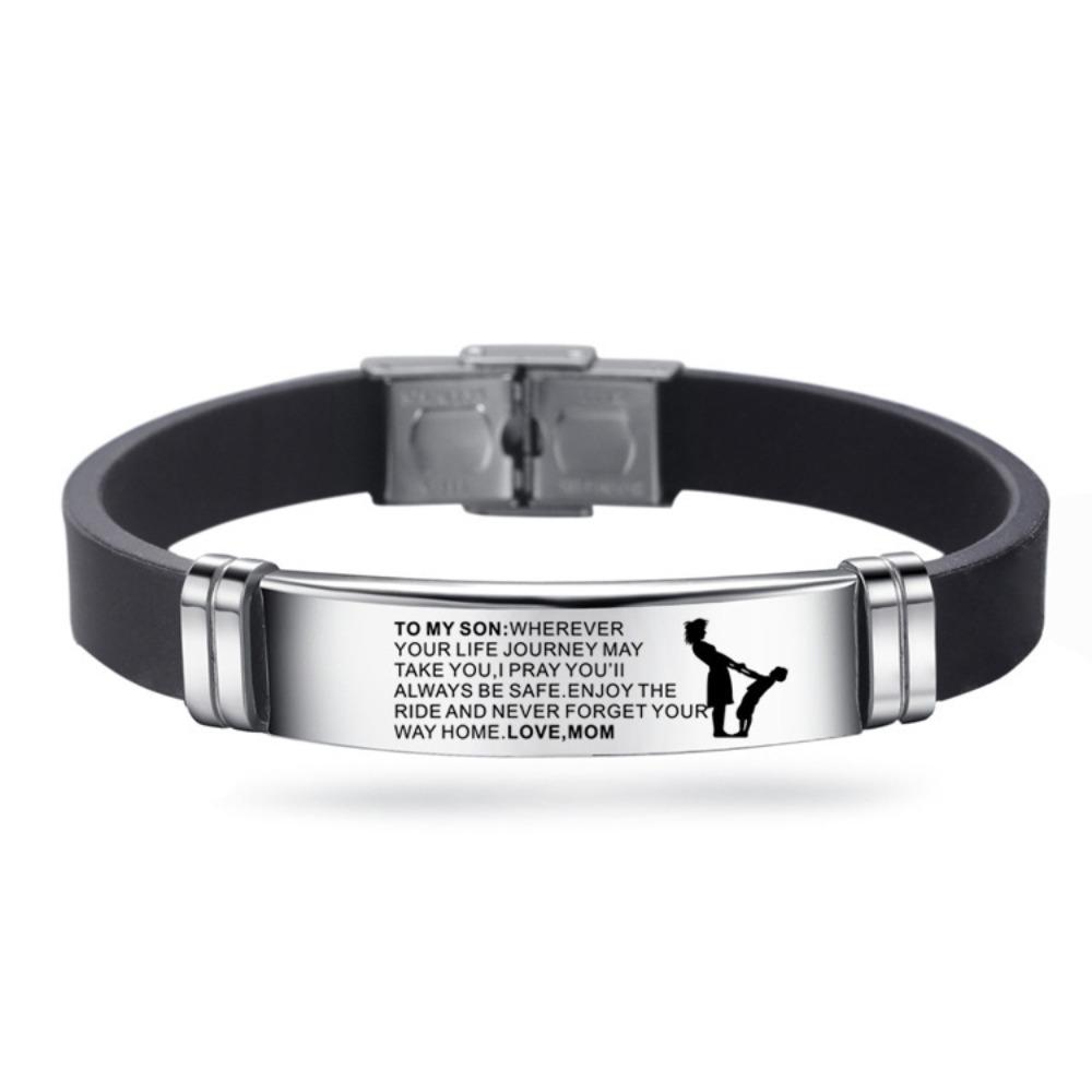 Wristband Inspirational Quote Bracelets Stainless Steel Encourage Bracelets Bracelet for Son Gift