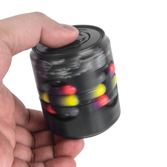Rotatable Colorful Bean Can Toy Stress Anxiety Relief Educational Brain Teaser Sensory Bead