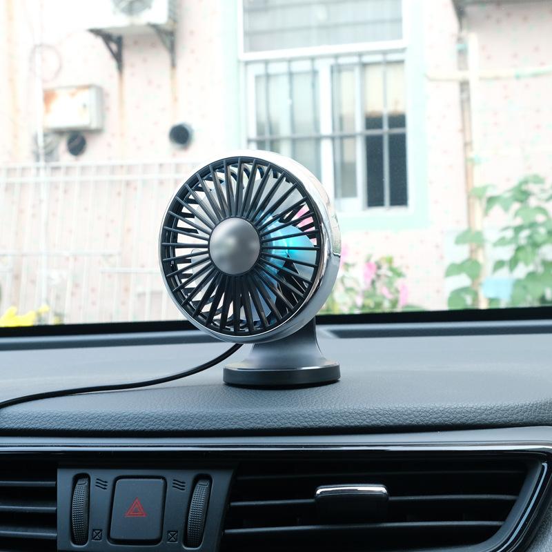 Creative Lighting Small Fan Air Outlet USB Plug-In Cooling Fan for Car 360 Rotatation 3 Speed Wind Car Airvent Fan Car Cooler