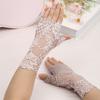 Flower Pattern Fingerless Gloves Breathable Mesh Bridal Short Gloves Arm Sleeve  Scar Covering