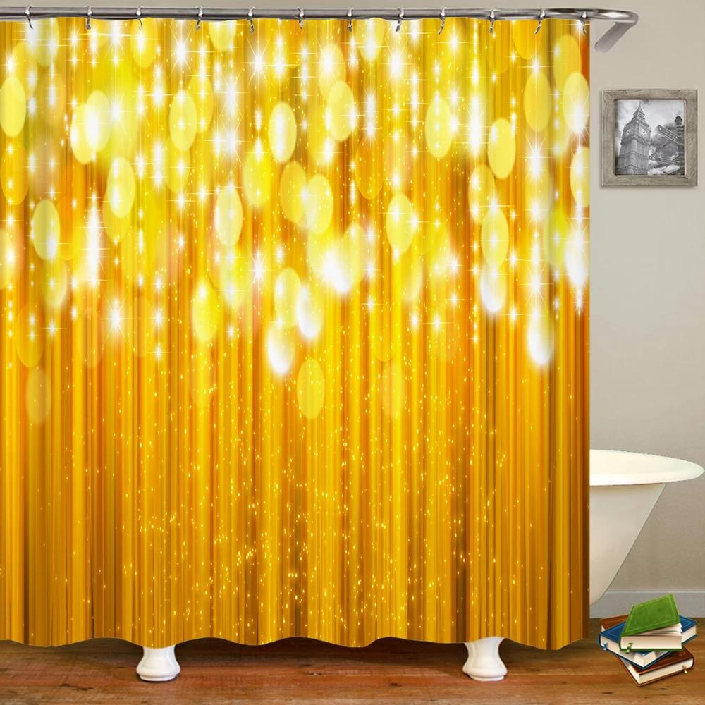 Golden Fantasy Colorful Print Shower Curtain Waterproof Polyester with Hook Bathroom Curtains Home Decoration 3D Shower Curtain