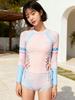 2026 Korean Style Girls' Sporty Two-Piece Swimsuit: Slimming, Tummy Concealing, Bust Enhancing - Perfect for Beach Vacations