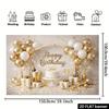 Sfondo per banner di festa di compleanno planare 2D - Tema di lusso per celebrazione di compleanno platino, realizzato in materiale poliestere