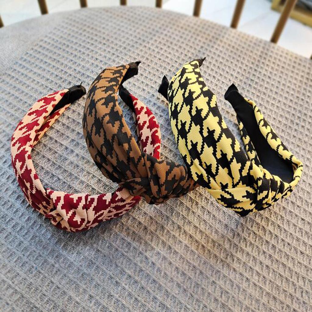 PROLY New Fashion Women Headband Wide Side Classic Thousand-bird Hairband Center Knot Turban Adult Hair Accessories