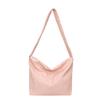 Canvas Bag Women's Large-capacity New Summer Simple Versatile Messenger Bag Pleated College Student Tote Bag