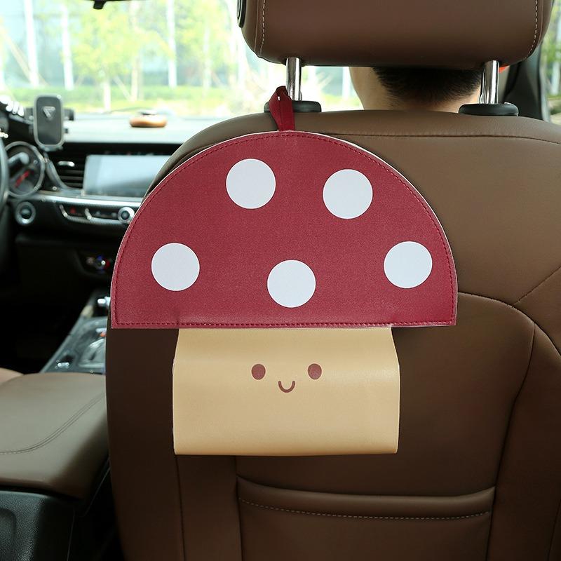 Pilzförmiger PU-Taschentuchhalter Kreativer und niedlicher Cartoon-Taschentuchhalter für Zuhause Wohnzimmer Schlafzimmer und Auto