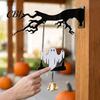Even Color Filling Halloween Decor Wall Mounted Hanging Bell, Clear Sound Ghost/Bat Decorative Carved Dinner Bell for Outdoor Front Door Garden Porch