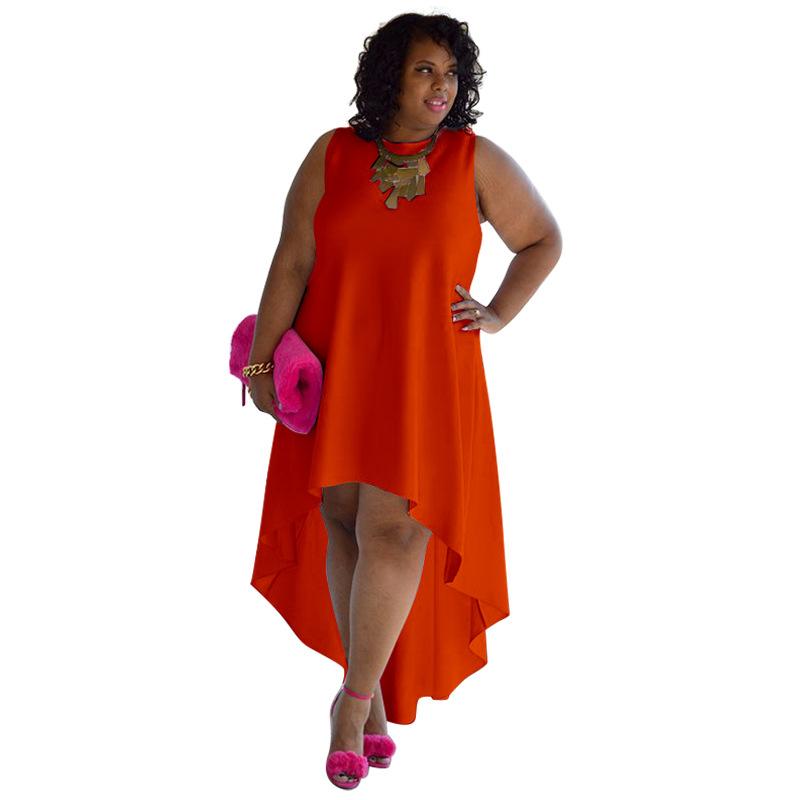 Plus Size Women's Dress Fashion Temperament Sleeveless Sexy Round Neck Comfortable Casual Dresses