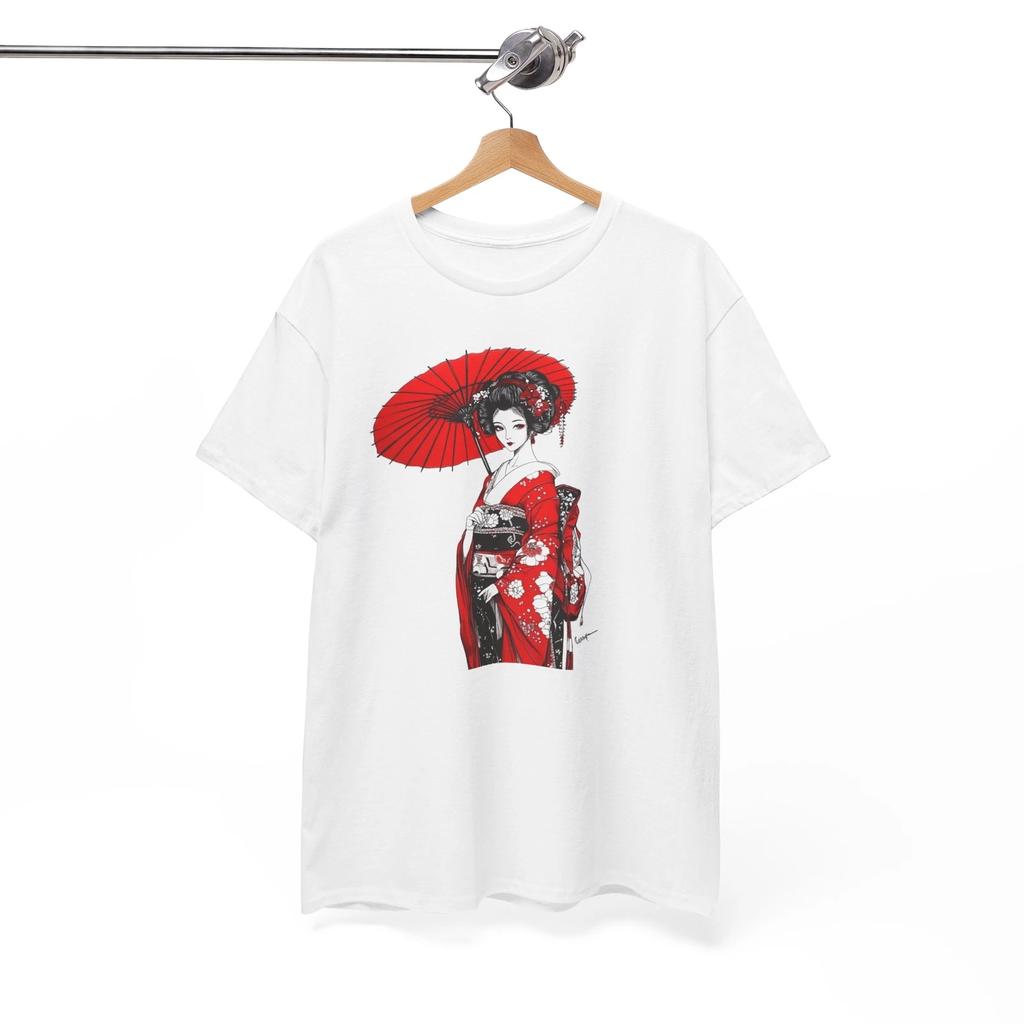 Japanese Geisha T-Shirt | Aesthetic Calligraphy Tee | Geisha Shirt