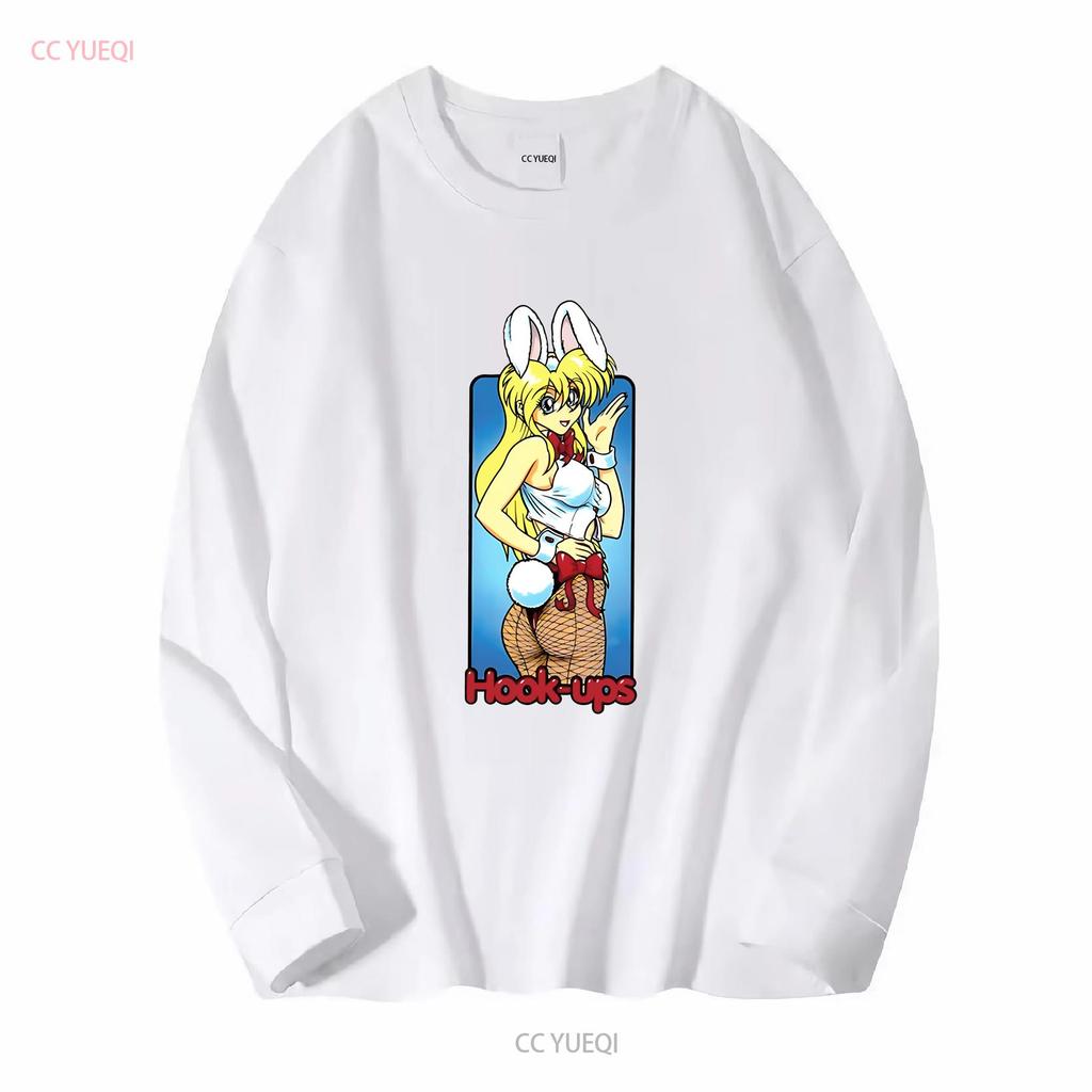 Hookups Skateboard Sexy Häschen-Mädchen T-Shirt S 4XL lange oder kurze Ärmel Vintage gewaschen Vielseitig Mode Leicht lässig Mann