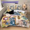 3-teiliges Gutes Freunde Tom & Jerry Bettwäsche-Set - Enthält 1 Bettbezug und 2 Kissenbezüge, Bequeme Bettwäsche mit Stilvollem Design für Schlafzimmer F016