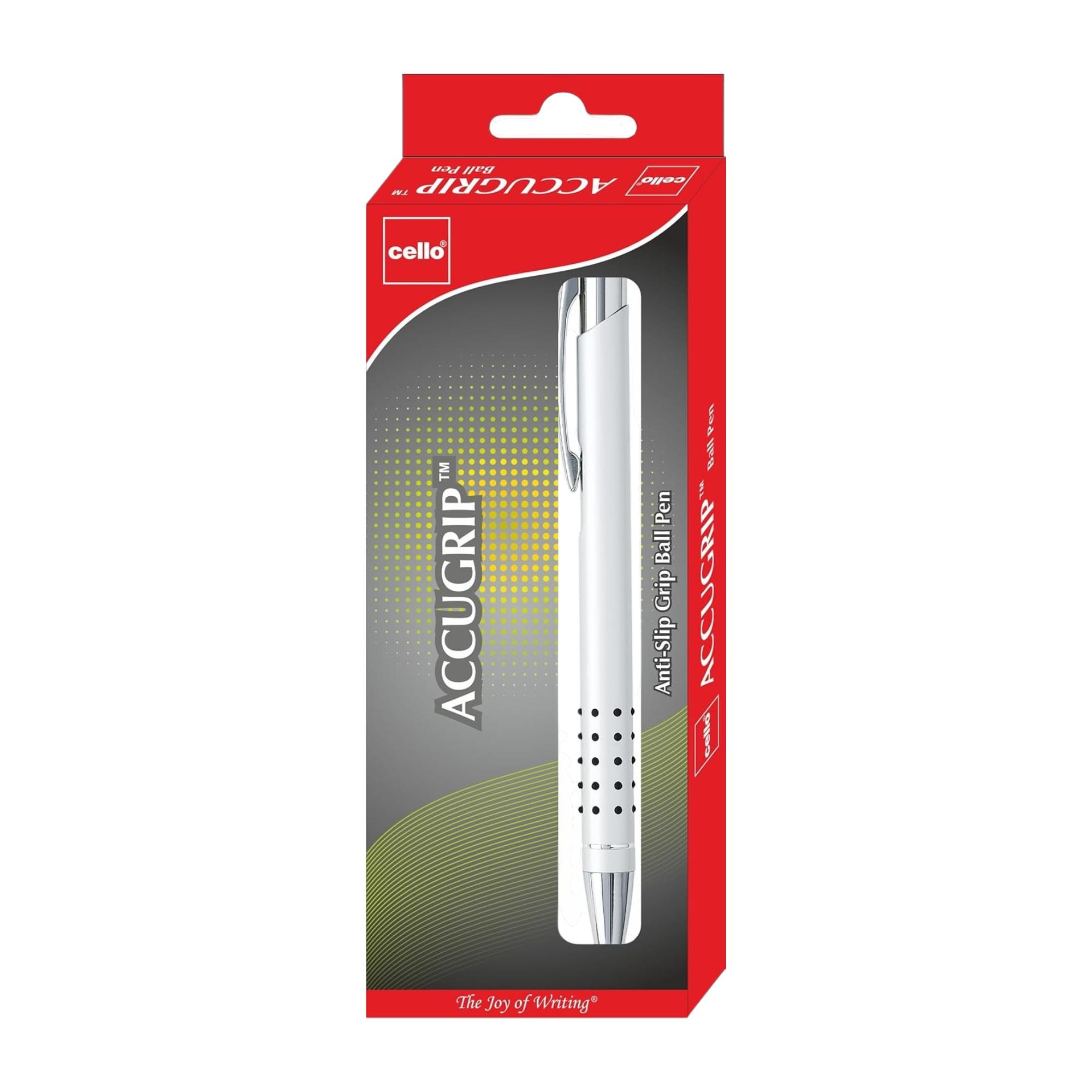 

Шариковая ручка Cello Accugrip Stick, синие чернила, металлический корпус, гладкое письмо, для офиса, школы и повседневного использования, упаковка 1 шт.