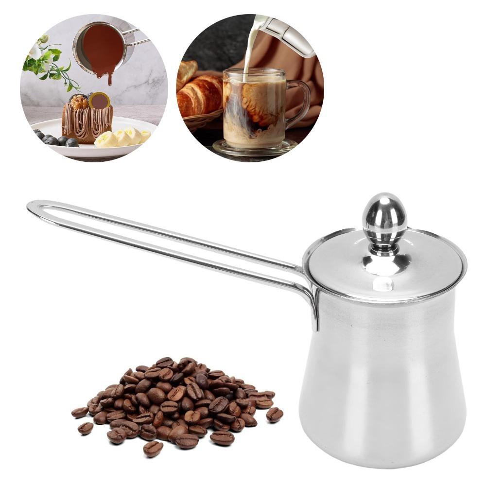 450ml 15.2oz Greek Coffee Pot Stainless Steel Milk Warmer Pot Turkish Coffee Pot For Coffee Making