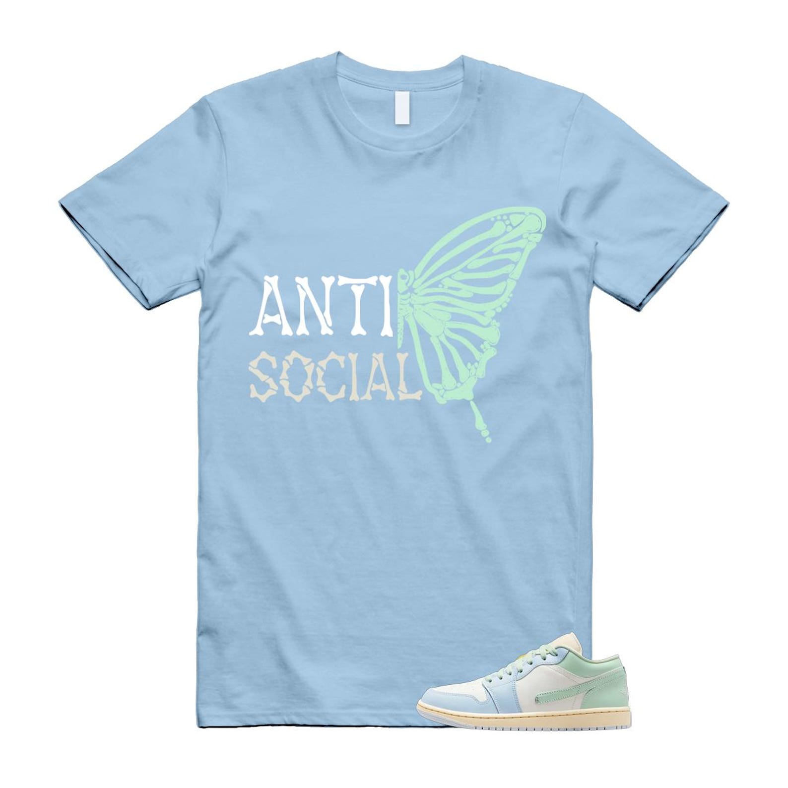 1 Sail Jade Aura Muslin White Ice Blue Mint T Shirt Match ASB M