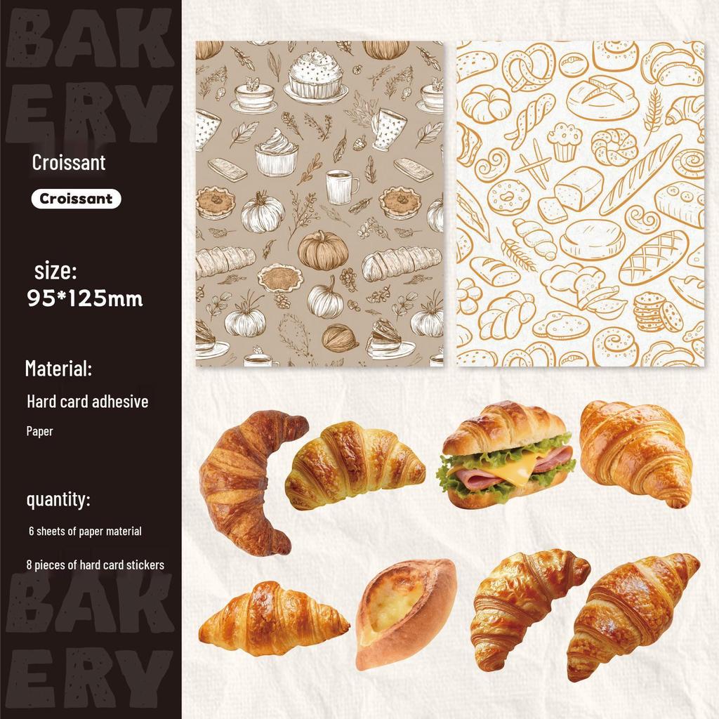RetroStory Bakery Stickers: Realistic Food Themed Journal Decoration Pack