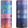 12-volume Set Masking Tape BetterJonny Width 15mm Length 2m Gold Foil Washi Creative Scrapbooking Wrapping Gifts DIY Art Craft Gift Decoration