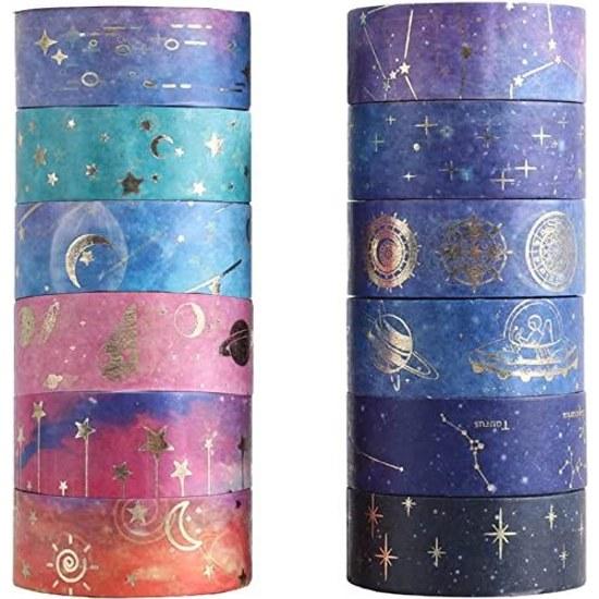 12-volume set masking tape BetterJonny width 15mm length 2m gold foil washi creative scrapbooking wrapping gifts DIY art craft gift decoration
