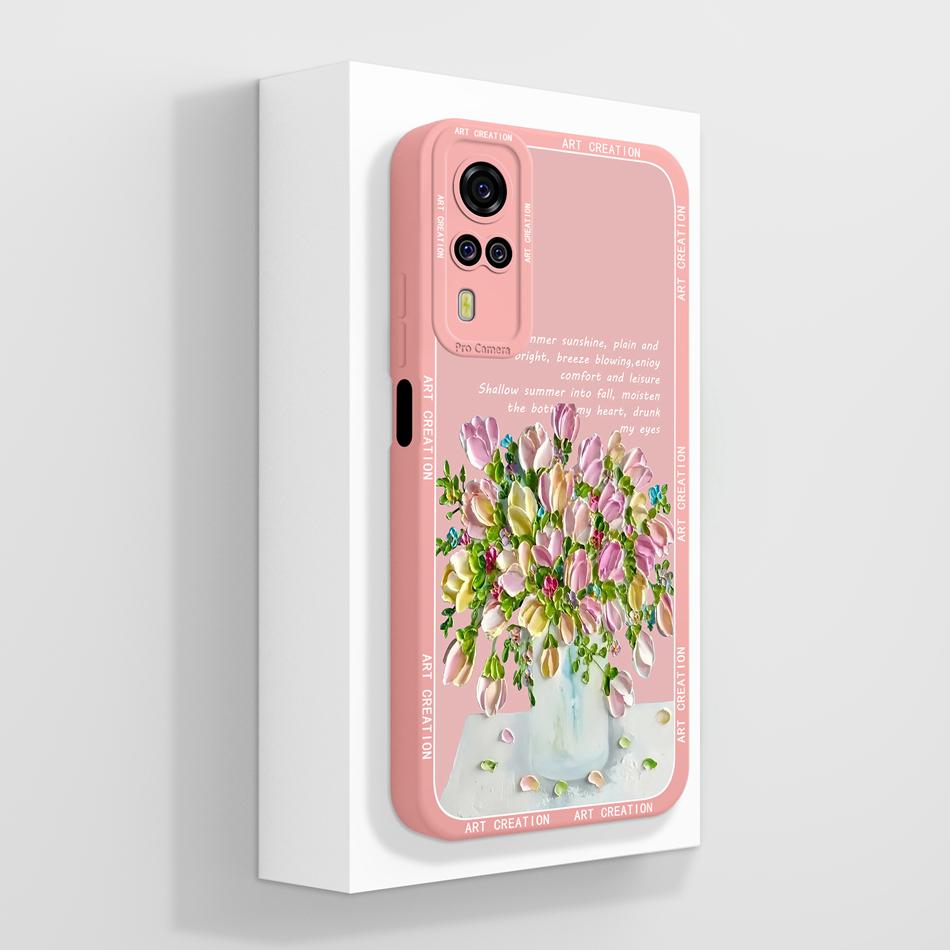 Per Vivo Y51 Y51A Y53S Y31 Y33 Custodia Squisita Cover Posteriore per Telefono Per Vivo Y 51(2020) Y 31 (2021) Cover Morbida in Silicone Liquido