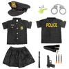 Police Officer Costume for Kids Boys Girls Costume Cop Uniform Outfit Role Play with Toys Accessories,  Kid Costume Dress Up