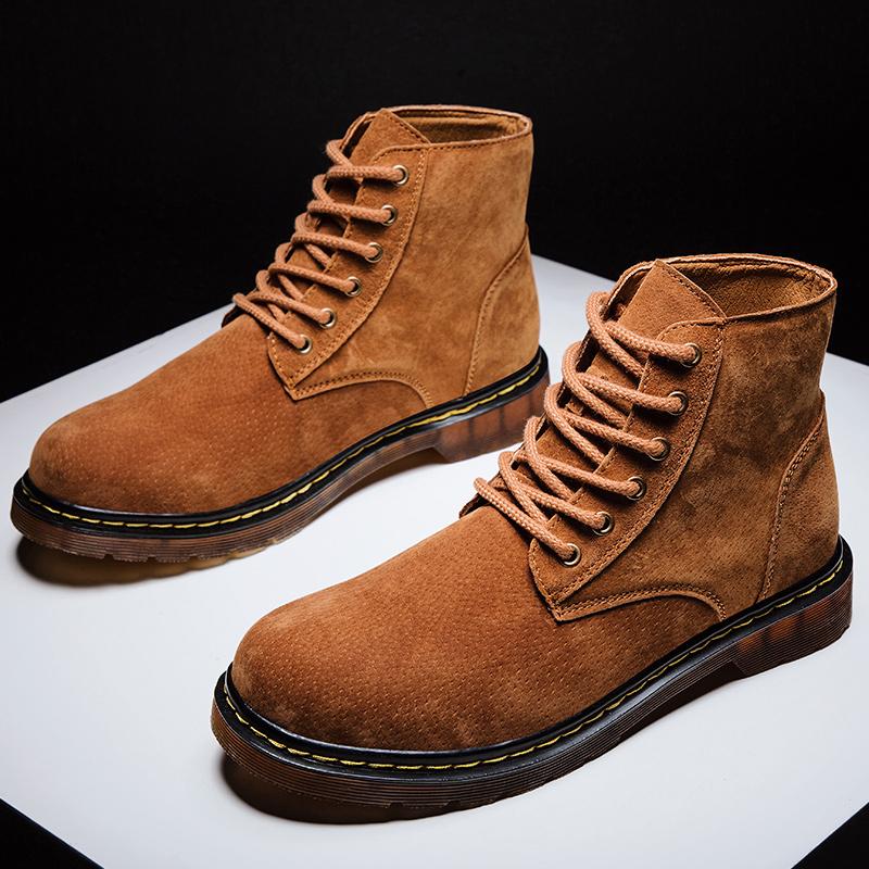 Echtes Leder Herren Stiefel Herbst Winter Stiefeletten für Herren Schuhe