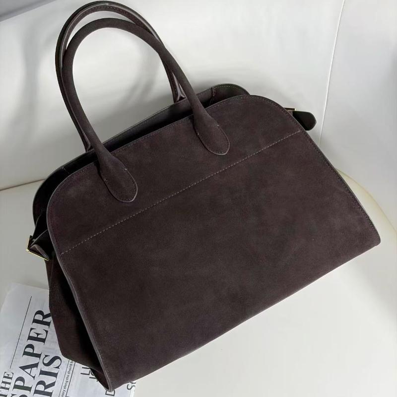 Brand 15 Inch Large Capacity Tote Bag For Women Top Grain Cowhide & Suede Briefcase, Leather Work Bag, Commuter Platinum Bag