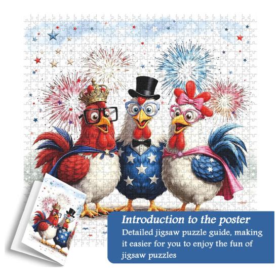 1000Pcs/Set Cheerful Chicken Jigsaw Puzzle Chick Family Puzzle Challenge Game Educational Paper Puzzle Toy Holiday Home Decoration