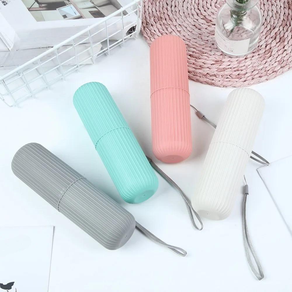 Portable Toothbrush Holder with Toothpaste Storage – Travel Bathroom Cup Case Organizer for Toiletries On-the-Go