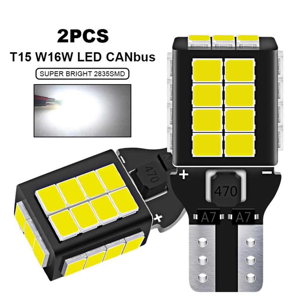 2PCS Canbus T15 W16W LED Car Reverse Back up Lights Lamps 912 921 916 917 920 922 DRL Lights 12V 6000K Super Bright White Bulbs