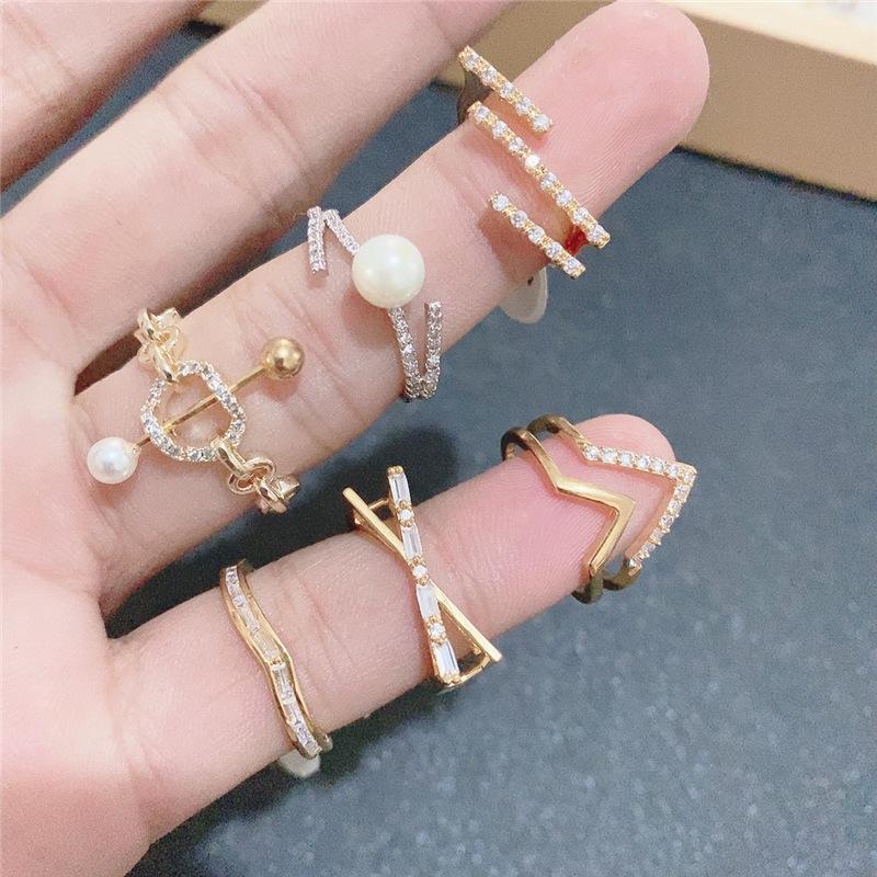 5 шт. кольцо со вставкой из циркона Модное изысканное кольцо для женщин — фото 3