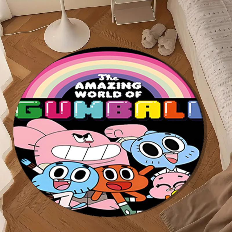 Gum's Colorful Friends Round Rug for Livingroom,Bedroom, Palyroom, Chair Rug, Area Rug, Circle Carpet, Large Size Decor Fan Christmas Gift