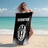 Ręcznik plażowy z wzorem logo Juventus FC - miękki, chłonny, szybkoschnący, można prać w pralce - idealny do pływania, na kemping, do kąpieli