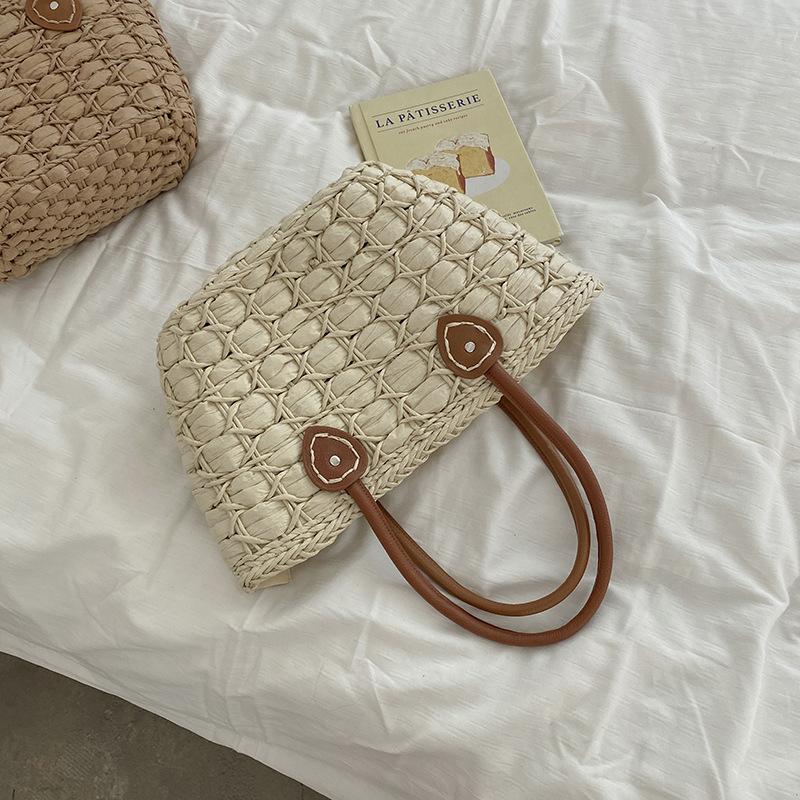 

Straw Woven Bag Women S Summernewest Trendy Fashion Tote Bag All-Match Hand-Woven Bag Beach Bag Shoulder Bag